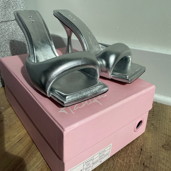 Hanifa Zoe Mules in Silver